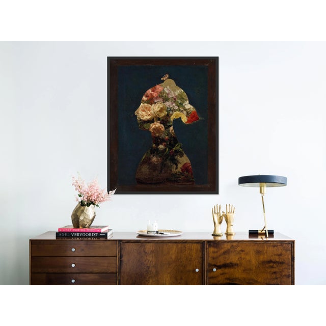 Contemporary Floral Silhouette 3 by Lara Fowler in Black Frame, Medium Art Print For Sale - Image 3 of 4