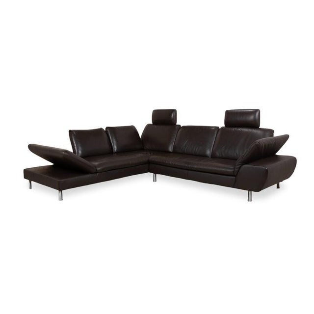 Modern Leather Corner Sofa in Brown with Manual Function by Willi Schillig For Sale - Image 3 of 18