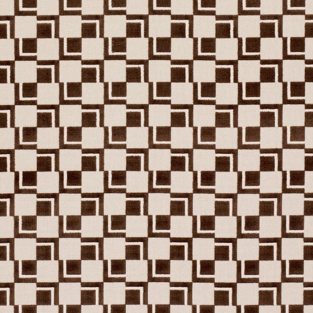 Schumacher Edison Velvet Fabric In Chestnut For Sale