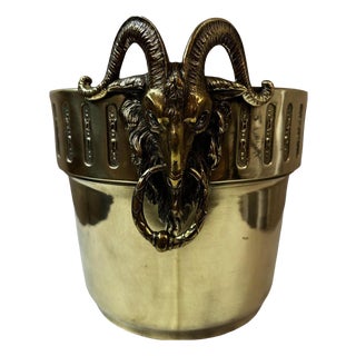 Vintage Brass Champagne Bucket For Sale