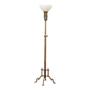 Aesthetic Movement Antique Brass Adjustable Height Floor Lamp