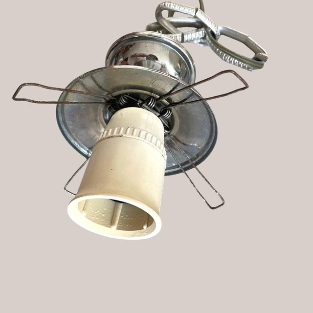 Portuguese Art Deco Globe Pendant Light by Marinha Grande, 1960s For Sale - Image 15 of 17