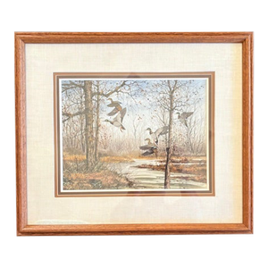 Mallards on the Rise, Painting by David Hagerbaumer, Framed