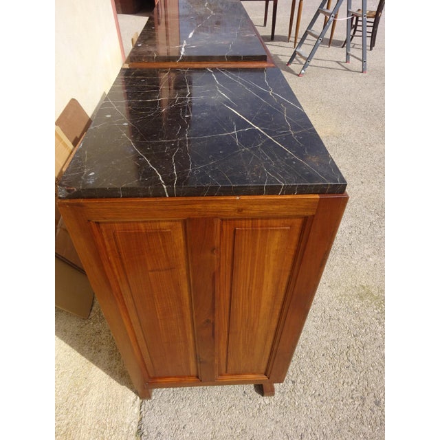 Large Vintage Sideboard in Walnut and Black Marble, 1950s For Sale - Image 15 of 18