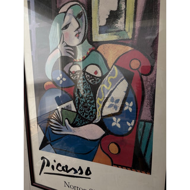 Vintage Framed Pablo Picasso “Woman with Book” Norton Simon Museum Exhibition Poster For Sale - Image 10 of 12