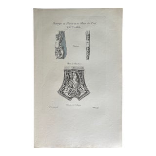 Mid 19th Century Etching Reproduction of Small Objects by French Artist Nicolas Xavier Willemin For Sale