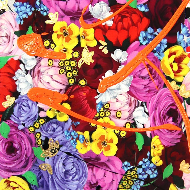 Kelly's Garden VIII - Abstract Color Drenched Floral Sally K Artwork on Paper For Sale In Los Angeles - Image 6 of 6