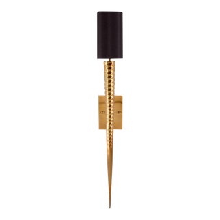 Wildwood Laguna Sconce - Brass with Black Silk Shade For Sale