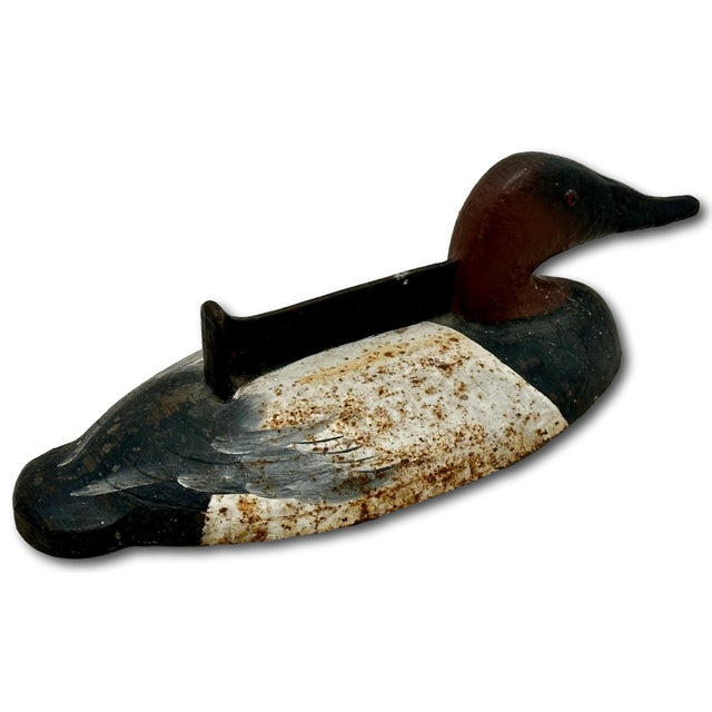 Very Rare & Unusual Antique Figurative Cast Iron Duck Decoy Motif Front Porch Boot Scraper - Circa 1920s For Sale - Image 14 of 18