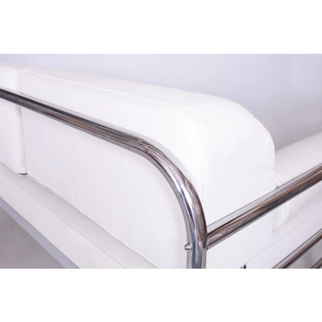 Bauhaus Sofa in Leather & Tubular Chrome attributed to Robert Slezák, Czech, 1930s For Sale - Image 10 of 10