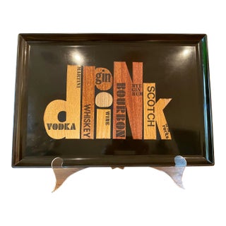 Mid 20th Century Couroc of Monterey "Drink" Bar/Serving Tray For Sale