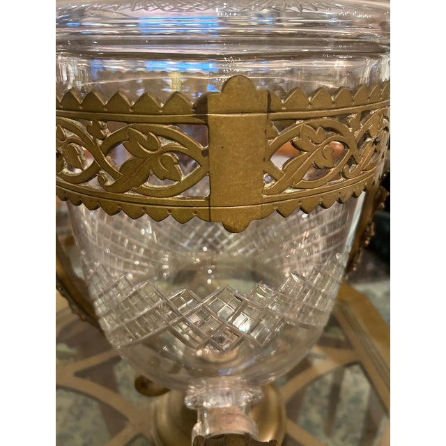 Large Cut Crystal & Brass Samovar For Sale - Image 10 of 12