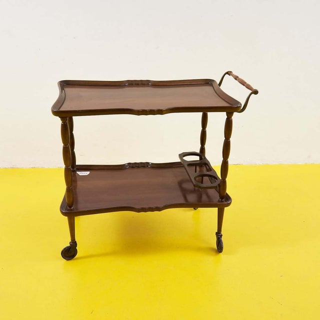 Wood Vintage Wooden Bar Cart For Sale - Image 7 of 7