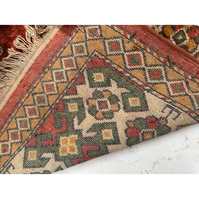 Antique Wool Rug with Designs on Red Background, 1900s For Sale - Image 3 of 10