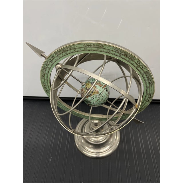1990s Vintage MCM Zodiac Armillary Astrology Italian Old World Globe For Sale - Image 5 of 7