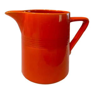 1950s Vintage Harlequin Red Pottery Pitcher