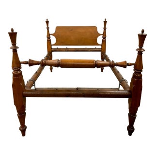 Antique Twin or 3/4 Size Rope Poster Bed For Sale