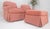 Pair of Large Red & White Upholstery Club Lounge Chairs & Matching Ottoman MINT For Sale - Image 11 of 15