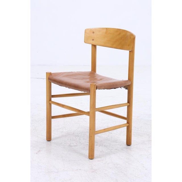 Mid-Century Wooden and Leather Dining Chair, 1960s-1970s For Sale - Image 15 of 16