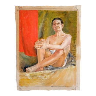 Original Male Nude Oil Painting, Erotic Art by Ukrainian Artist 79-59 For Sale