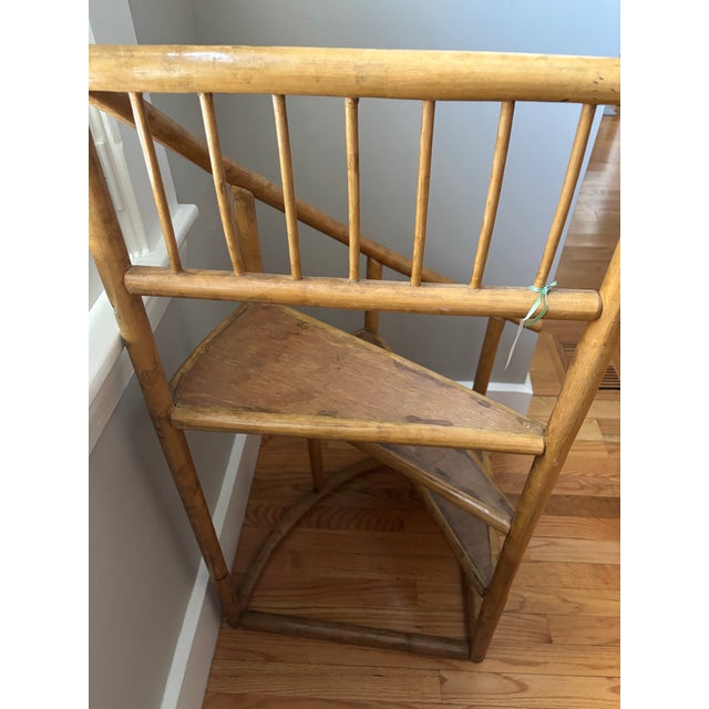 French Provincial Late 20th Century Bamboo Library Step Ladder For Sale - Image 3 of 4
