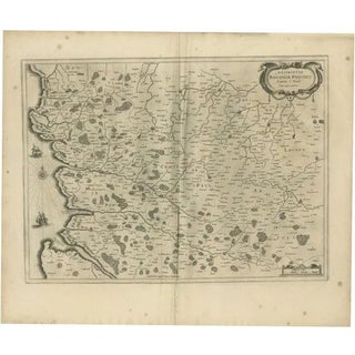 Antique Map of the Coast of Artois by Janssonius, 1657 For Sale