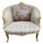 c.1900 French Marquise Gold Beech Velvet Loveseat For Sale