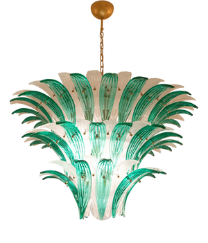 Aqua Green and White Palmette Lamp from Barovier & Toso, 1960s