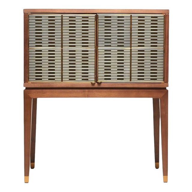 Lala Walnut Bronze Details Cabinet Buffet by Reda Amalou Design For Sale