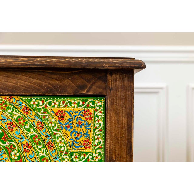 2020s Bohemian Solid Wood Nightstand For Sale - Image 5 of 10