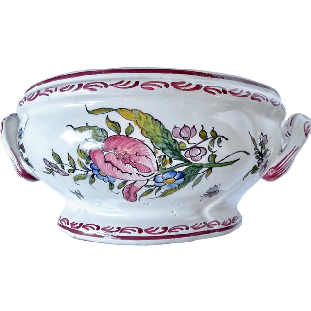 Vintage Handpainted Fruit & Floral Lidded Tureen For Sale In Atlanta - Image 6 of 12