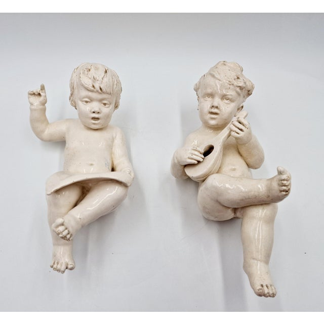 Cherub Sculptures, Late 19th Century, Ceramic, Set of 2, in Flawless conditions. Designed before 1890