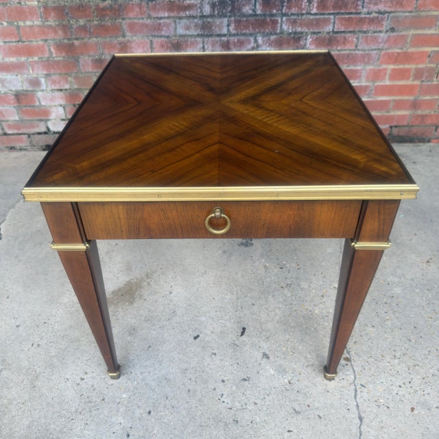 Mid 20th Century Vintage Baker Furniture Walnut Side Table For Sale - Image 5 of 12
