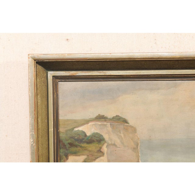 Coastal Swedish Framed Ocean Cliff Painting, c.1932 For Sale - Image 3 of 13