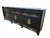 This sideboard is newly made from solid pine wood with a distressed black lacquer finish and weathered rub-through edges....