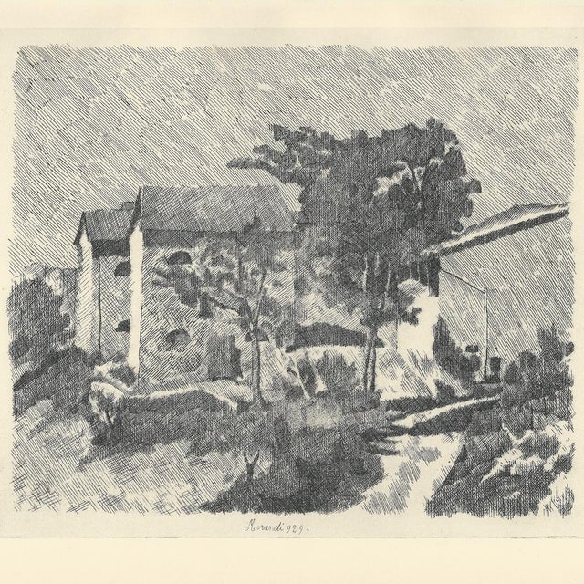 Giorgio Morandi (1890-1964) "Le Tre Case del Campiaro a Grizzana" (The Three Houses of Campiaro in Grizzana) Lithograph on...