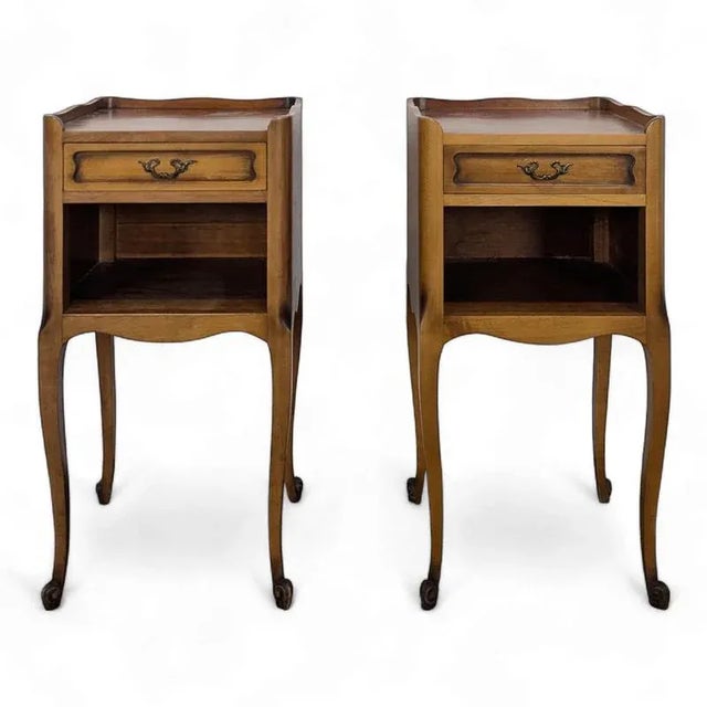 Louis XV Style Bedside Tables in Cherrywood, Set of 2 For Sale - Image 6 of 6