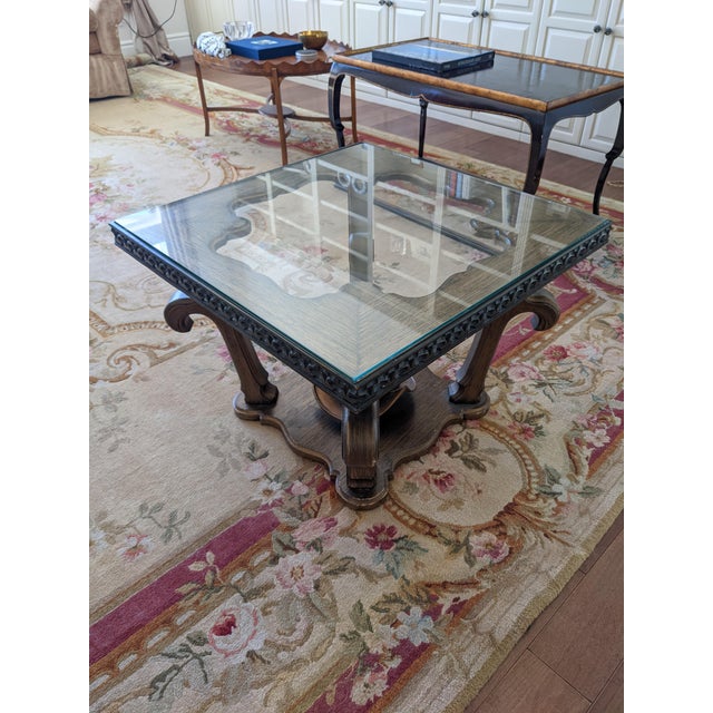 Mid 20th Century Roman Wood and Glass Living Room Coffee Table Chairish