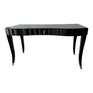 1990s Barbara Barry for Baker Black Lacquered Desk or Vanity For Sale