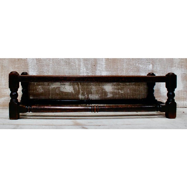 Antique Oak Rattan Stool, 1900 For Sale - Image 6 of 13