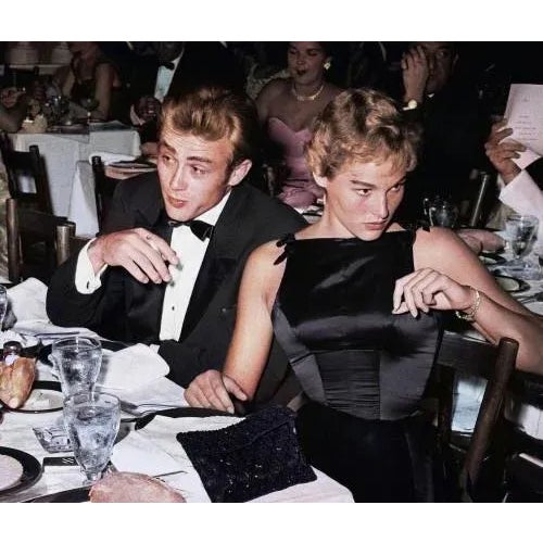 James Dean and Ursula Andress at Oscar Dinner Archival Pigment Print- 60" X 40 Inches For Sale
