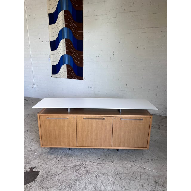 Modern Floating Stone Top Locking Credenza For Sale - Image 10 of 15