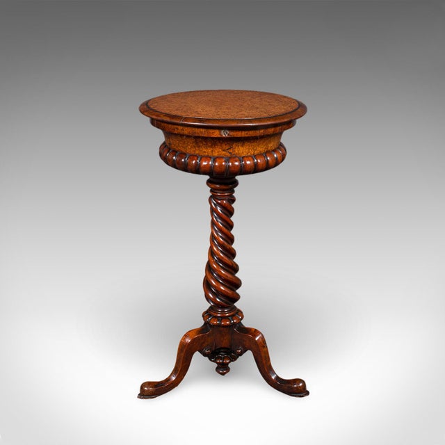 William IV Antique Spirits Table, English, Burr Maple, Glasses Stand, Teapoy, William IV For Sale - Image 3 of 12