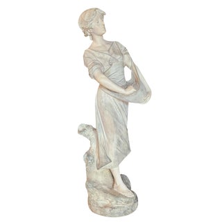 Edouard Drouot, Very Large Art Nouveau Sculpture, 1890s-1910s, Terracotta For Sale
