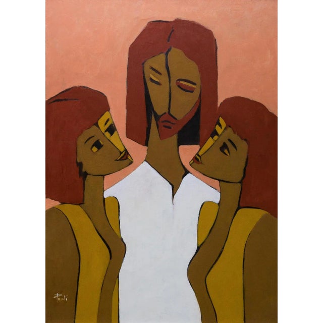 Gilbert Pauli, First Words to Two Women, Oil on Canvas, 1994 For Sale - Image 10 of 10