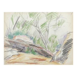 1950s Grace Spongberg Landscape Drawing For Sale