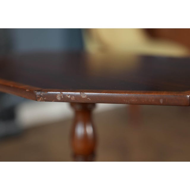 Brown 1980s Pair Mahogany Tilt Top Tables For Sale - Image 8 of 12