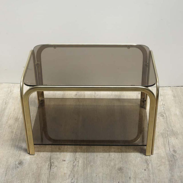 Mid-Century Modern Vintage Nightstand with Smoked Glass, 1970s For Sale - Image 3 of 5