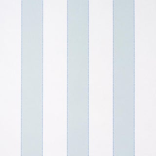 Schumacher Louise Stripe Wallcovering In Ice For Sale