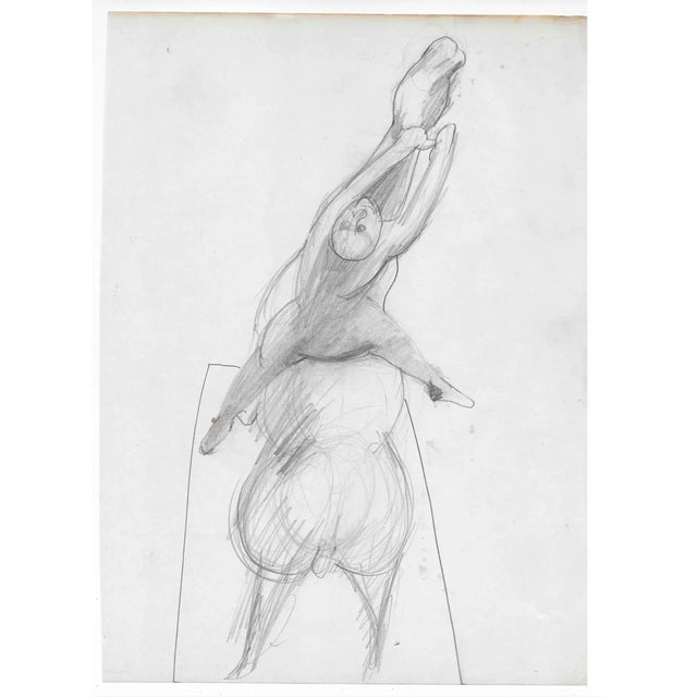 MCM drawing of a man on a horsel by Paul McCarron (1933-2018) later known as a prominent New York art dealer. This work is...